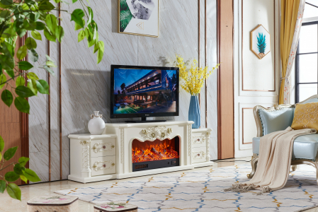 Semineu electric Premium AGAPIS, alb, 1500 W, (Î*L*A) 600x2050x380 mm, efect 3D, telecomanda [1]