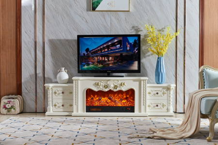 Seminee electrice - Semineu electric Premium AGAPIS, alb, 1500 W, (Î*L*A) 600x2050x380 mm, efect 3D, telecomanda