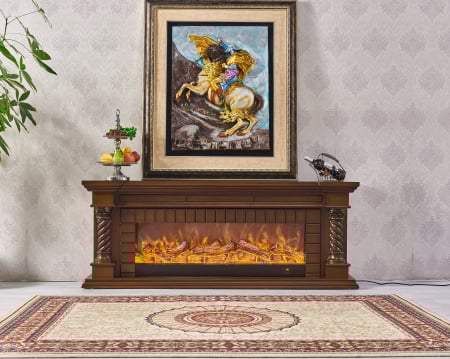 Semineu electric Premium FRANKFURT, maro, 1500 W, (Î*L*A) 700x1800x330 mm, efect 3D, telecomanda [0]