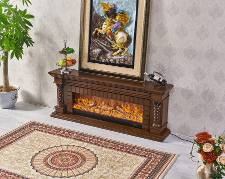 Semineu electric Premium FRANKFURT, maro, 1500 W, (Î*L*A) 700x1800x330 mm, efect 3D, telecomanda [1]