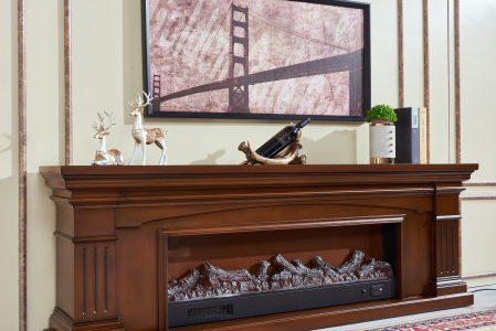 Semineu electric Premium ELSA, maro, 1500 W, (I*L*A) :700*2000*330 mm, efect 3D, telecomanda [3]