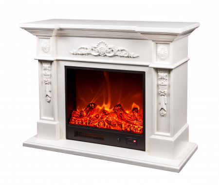 Semineu electric Siena mini alb, Dimensiuni (IxLxA) 800*1000*330 mm, 1500 W, Telecomanda, 2 trepte de putere, Termostat reglabil [0]