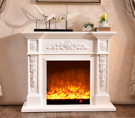 Semineu electric Siena mini alb, Dimensiuni (IxLxA) 800*1000*330 mm, 1500 W, Telecomanda, 2 trepte de putere, Termostat reglabil [3]