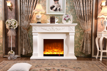 Semineu electric Premium TORINO, alb, 1500 W, (I*L*A) :1160*1500*330 mm, efect 3D, telecomanda [0]