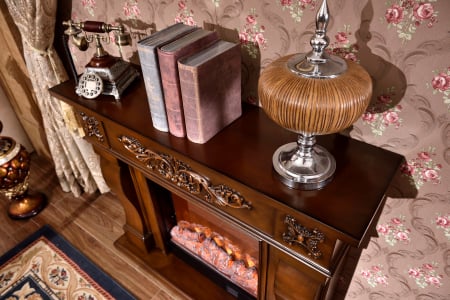 Semineu electric Premium TORINO mini, maro, 1500 W, (IxLxA): 1020x1200x330 mm, efect 3D, telecomanda [2]