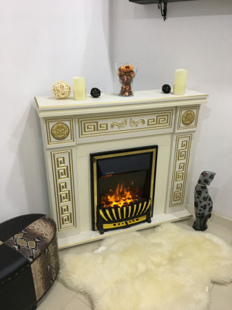 Semineu electric Versailles gold & Meridian, Dimensiuni (IxLxA) 960x1100x300 mm, Telecomanda, 2 efect de incalzire, Efect 3D [2]