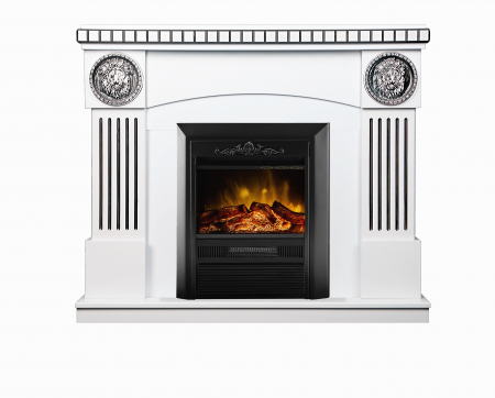 Semineu Prometeu Alb & Cristina,  Dimensiuni 1031X1200X330 mm, 2000W, Efect 3D, Telecomanda [0]