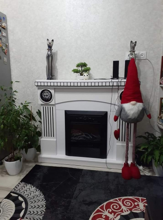 Semineu Prometeu Alb & Cristina,  Dimensiuni 1031X1200X330 mm, 2000W, Efect 3D, Telecomanda [2]