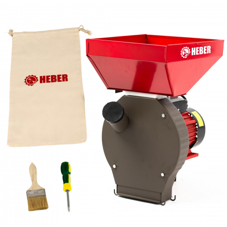 Set Moara cereale, stiuleti, lucerna si legume (4 in 1), Heber®, 3.8KW, 300Kg/Ora, cu ciocanele + razatoare + cutite + suport [2]