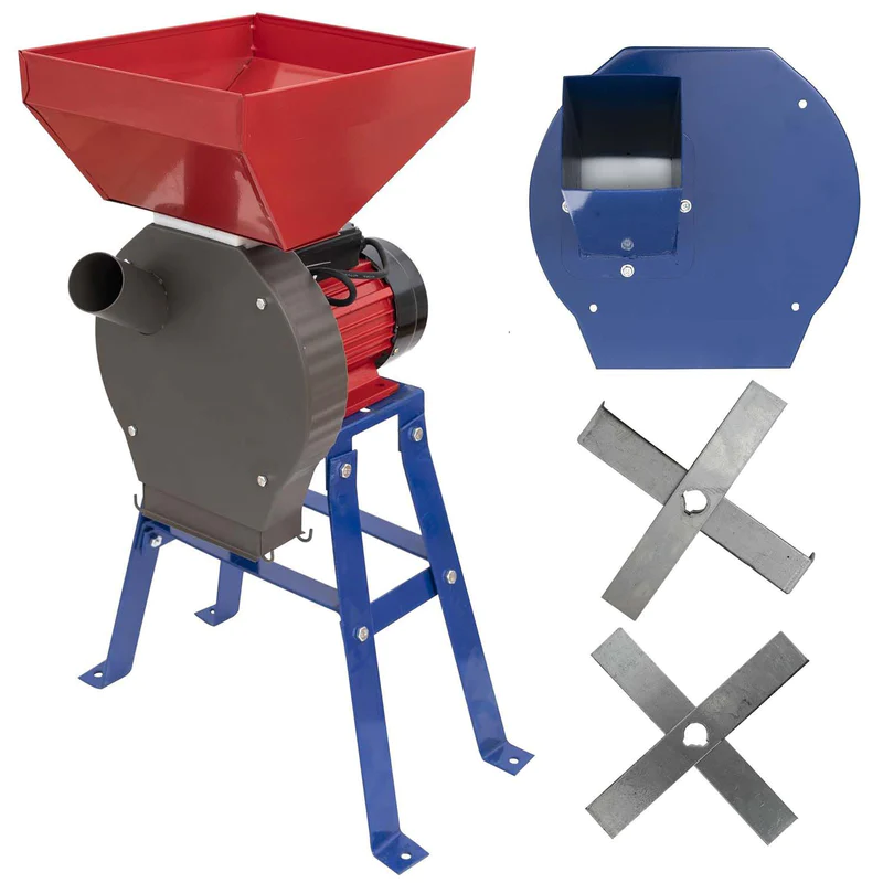 Mori electrice cereale - Set Moara cereale, stiuleti si lucerna (3 in 1), Heber®, 3.8KW, 300Kg/Ora, + suport din metal