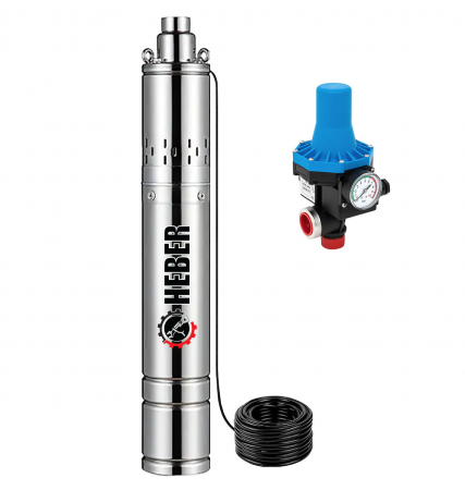 Pompe submersibile - Set Pompa apa submersibila ,1100W, Heber®, 3 m³/h cu Presostat automat ce Inlocuieste vasul de expansiune
