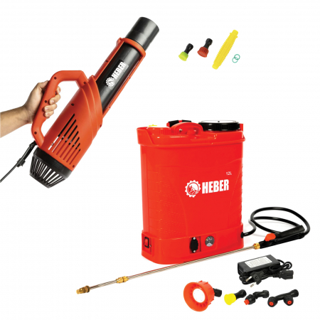 Pompe de stropit - Set Pompa de stropit electrica, HEBER®, 12 L + Atomizorul electric portabil