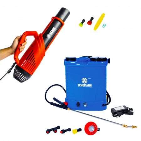 Pompe de stropit - Set Pompa de stropit electrica, Schumann, 12 L + Atomizorul electric portabil