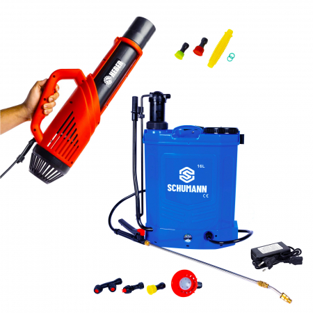 Pompe de stropit - Set Pompa de stropit electrica, Schumann, 16 L + Atomizorul electric portabil