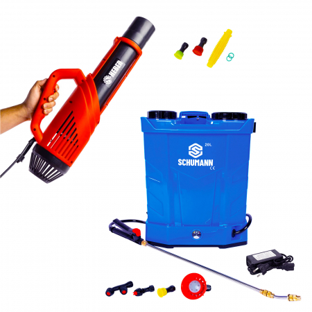 Pompe de stropit - Set Pompa de stropit electrica, Schumann, 20 L + Atomizorul electric portabil