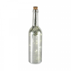 Sticla decor cu ghirlanda LED, argintiu [1]