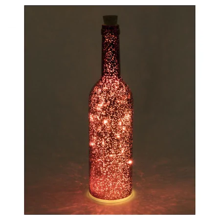 Sticla decor cu ghirlanda LED, rosu [2]