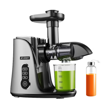 Storcatoare de fructe - Storcator de Fructe si Legume, Heber®, Storcator cu Presare la Rece, 2 Viteze Soft/Hard, Display LED, Sita Inox, Functie Reverse, 150W, Ax cu Melc, Recipient Suc 450ml, Sticla pentru calatorie 500ml,