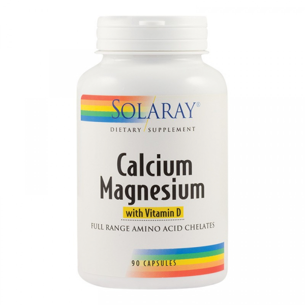 Calciu, Magneziu și Vitamina D Solaray, 90 capsule, Secom [1]
