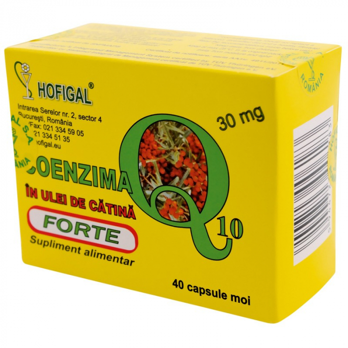 Coenzima Q10 în ulei de cătină Forte 30 mg, 40 capsule, Hofigal [1]