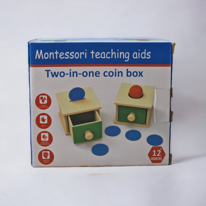 Cutia Permanentei Montessori - 2 in 1 - cu minge si discuri din lemn [14]