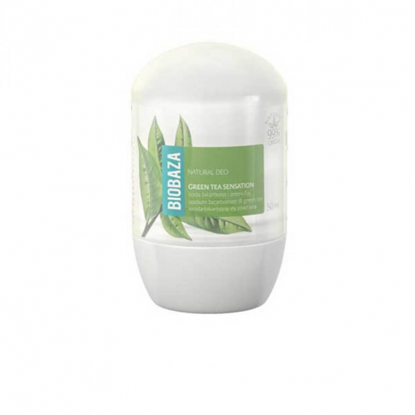 Deodorant natural pe baza de piatra de alaun pentru femei GREEN TEA SENSATION (ceai verde bicarbonat), Biobaza, 50 ml [1]