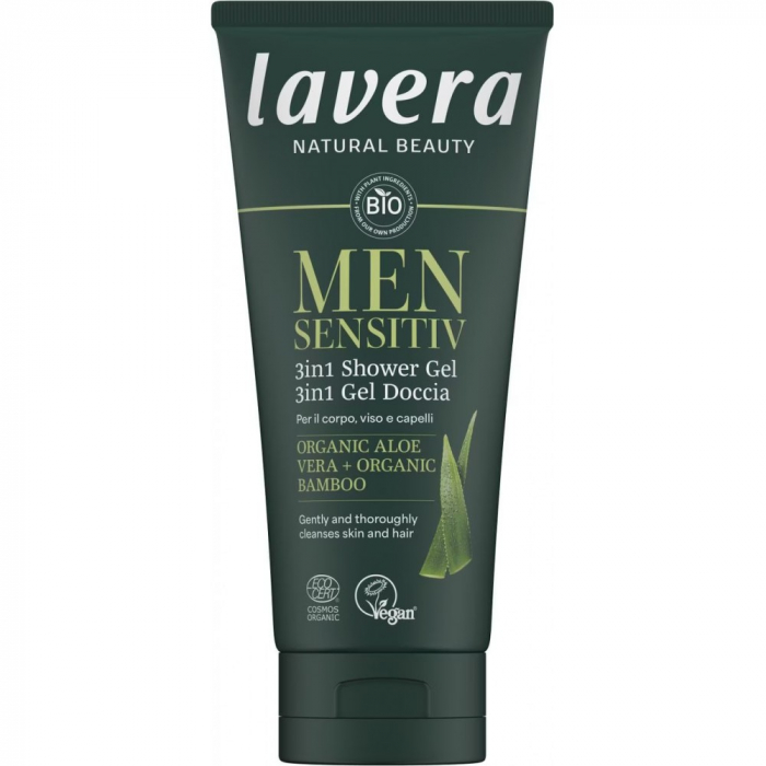 Gel de dus  sensitiv 3 in 1 cu aloe vera bio si bambus bio, pentru barbati [1]