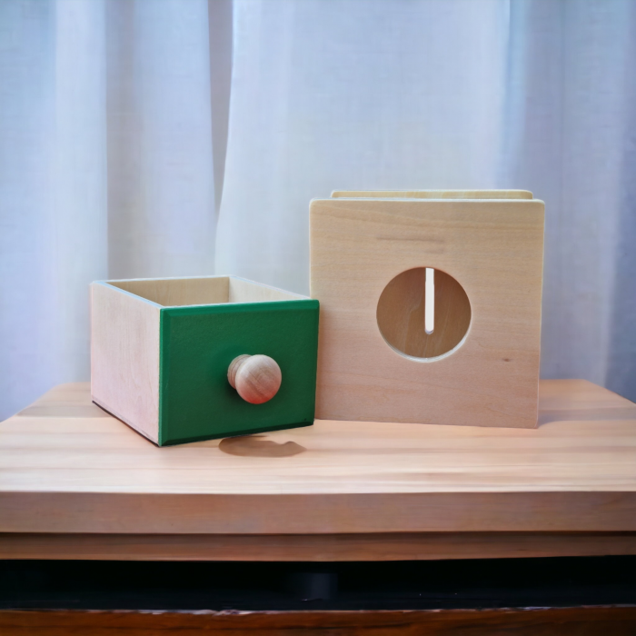 Cutia Permanentei Montessori - 2 in 1 - cu minge si discuri din lemn [6]