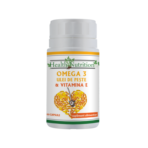Omega 3 ulei de peste 500 mg +Vitamina E 5mg,60 capsule, Health Nutrition [1]