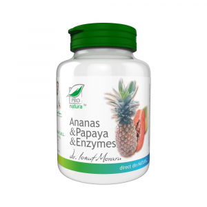 Aminoacizi - Ananas, Papaya si Enzymes, 100 comprimate, Medica