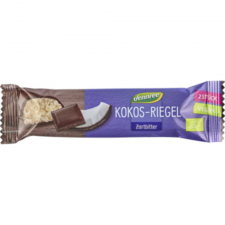 Biscuiți, crackers, jeleuri - Baton bio de cocos cu glazura de ciocolata amaruie