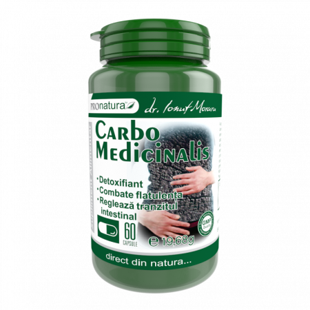 Sistemul digestiv si afectiuni digestive - Carbo Medicinalis, 60 capsule, Medica