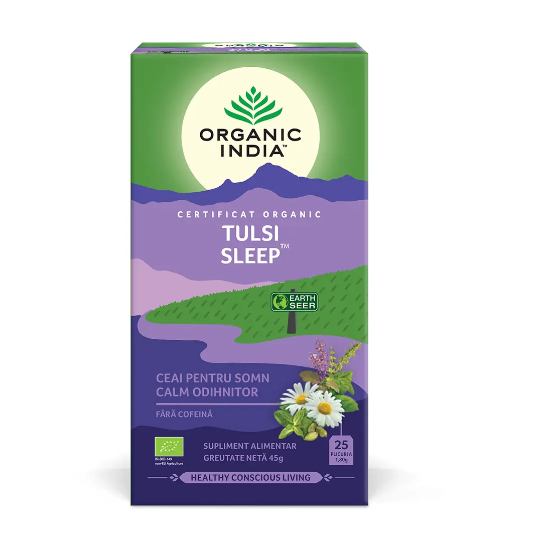 Ceaiuri de colectie - Ceai Tulsi Sleep cu Plante Relaxante, Reconfortante | Somn Calm, Odihnitor 25 plicuri