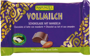 Ciocolata bio - Ciocolata bio lapte integral Cristallino cu migdale întregi HIH