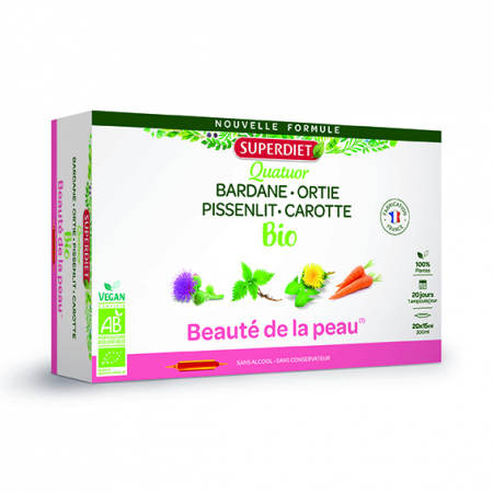Piele - Unghii -  Par - Complex frumusetea pielii Bio - Extract de brusture 20 fiole x 15 ml