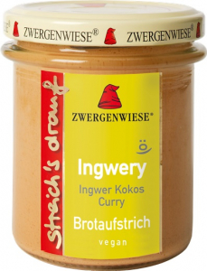 Produse de post - Crema tartinabila bio vegetala Ingwery cu ghimbir, cocos si curry