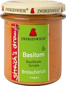 Produse de post - Crema tartinabila vegetala Basitom  cu busuioc si tomate