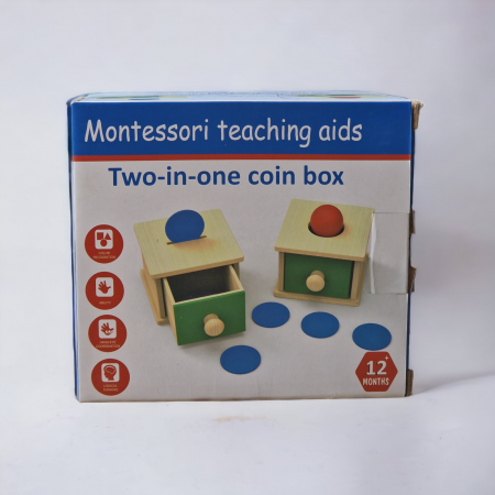 Cutia Permanentei Montessori - 2 in 1 - cu minge si discuri din lemn [13]