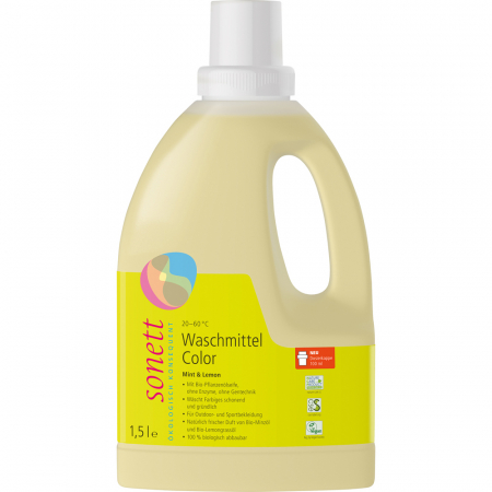 Produse bio pentru curatarea rufelor - Detergent lichid pentru rufe colorate cu menta si lamaie