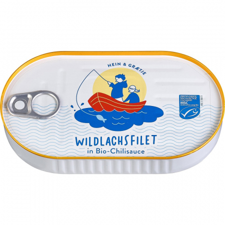 Alimente - File de somon salbatic in sos bio de rosii cu chili