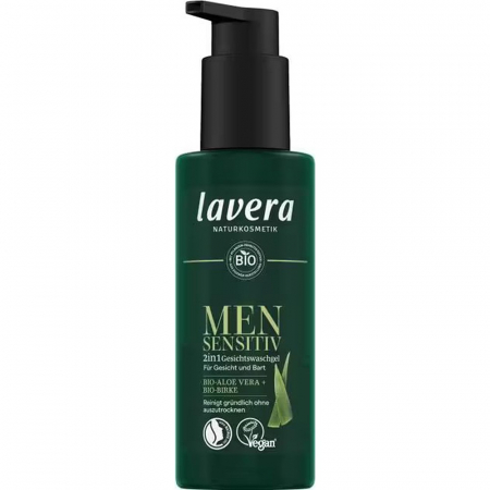 Produse ingrijire barbati - Gel sensitive pentru barbati 2 în 1 pentru spalare a fetei si a barbii