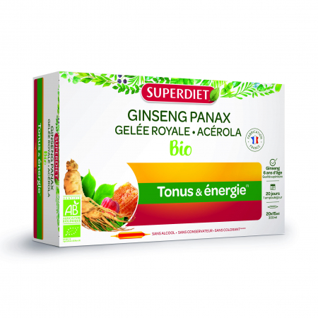 Imunitate - Ginseng Panax, laptisor de matca si acerola Bio 20 fiole x 15ml