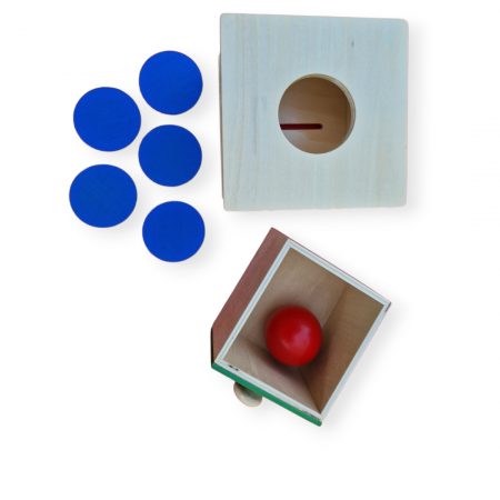 Cutia Permanentei Montessori - 2 in 1 - cu minge si discuri din lemn [11]