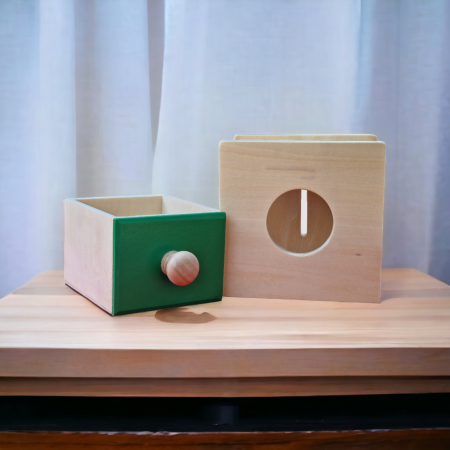 Cutia Permanentei Montessori - 2 in 1 - cu minge si discuri din lemn [5]