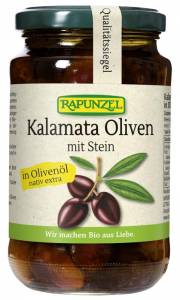 Alimente - Masline Bio Kalamata violet cu sâmburi în ulei de măsline extravirgin