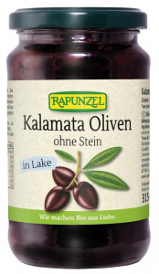 Alimente - Masline bio Kalamata, violet, fără sâmburi, în saramură
