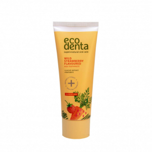 Igiena orala - Pasta de dinti pentru copii cu aroma de capsuni si morcov, Ecodenta, 75ml