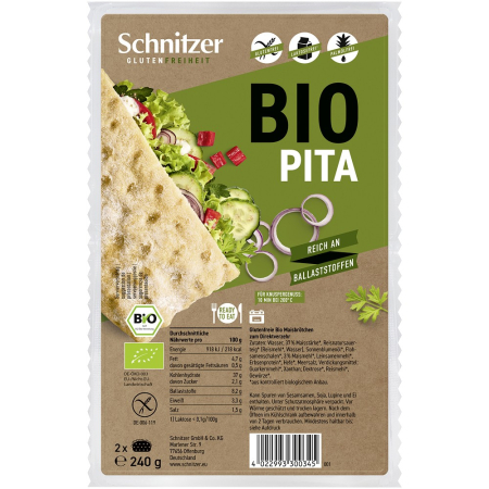 Alimente de baza - Pita bio 2 bucati, fara gluten