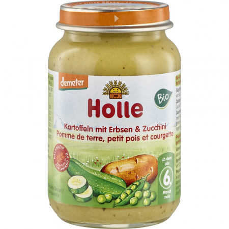Piure bio copii - Piure bio din mazare si dovlecei pentru copii, fara gluten, +6 luni