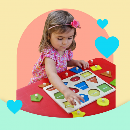 Puzzle educativ din lemn pentru copii tip Montessori cu 12 forme [4]